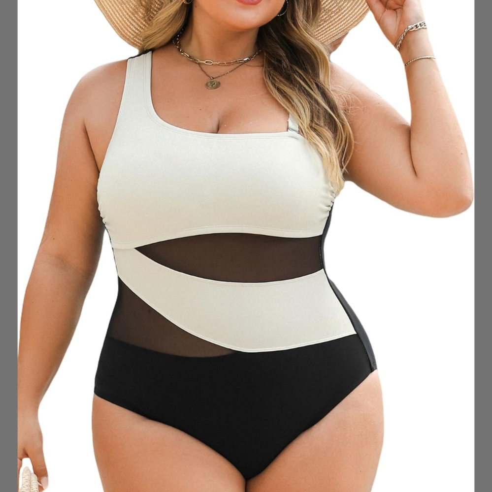 ♥️ Cupshe Women's Sexy One Piece Bathing Suits One Shoulder Swimsuits 1X